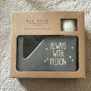 Rae Dunn Gray Tape Dispenser with Washi Tape Set